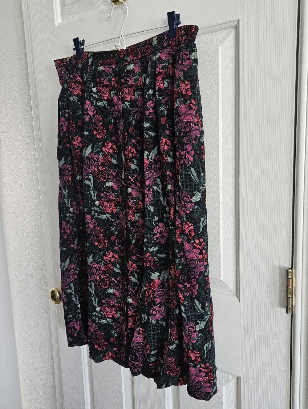 Vintage 90s Maggie Lawrence Floral Button Front Tulip Skirt - Picture 5 of 9